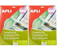 Apli 001268 20 Films Transparent pour Imprimante Laser, 210 x 297 mm (Lot de 2)