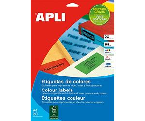 Apli 001592 Lot de 480 Etiquettes couleur permanent 70 mm x 37 mm Bleu