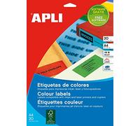Apli 001597 Lot de 320 Etiquettes couleur permanent 105 mm x 37 mm Rouge