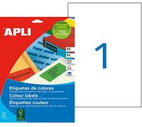APLI Étiquettes 001602 – Lot de 20 – 210 x 297 mm – Vert – couleur permanente