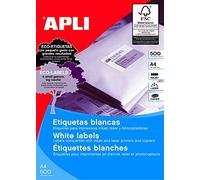 Apli 001787 Lot de 1000 Etiquettes multi usage 210 x 148 mm Blanc