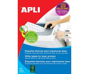 Apli 002523 Lot de 250 Etiquettes laser 97 x 67,7 mm Blanc
