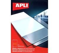 Apli 002576 Lot de 6 Pochettes Autocollantes pour Document A5 158 x 218 mm