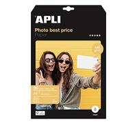 Apli 004451 Lot de 20 Papier Photo Brillant 210 x 297 mm 135 g