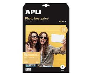 Apli 004451 Lot de 20 Papier Photo Brillant 210 x 297 mm 135 g