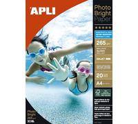 Apli 010123 Lot de 20 Papier Photo Bright 210 x 297 mm 265 g