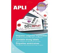 Apli 010149 Lot de 100 Etiquettes américaines imprimable des 2 côtés 200 g 98 x 57 mm Blanc