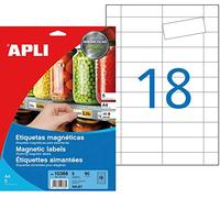 Apli 010388 90 Étiquettes Aimantées pour Étagère, 80 x 28mm, Blanc