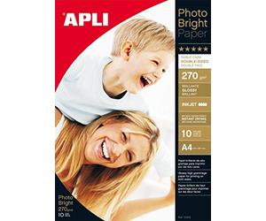 Apli 010419 Lot de 10 Papier Photo Bright Double face 210 x 297 mm 270 g