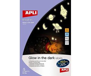 Apli 010424 5 Étiquettes Phosphorescentes Din A4, 210 x 297mm