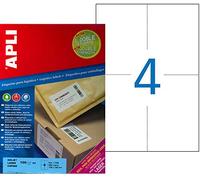 Apli 011785 400 Étiquettes Adhésif Extra-Fort, 105mm x 148mm, Blanc