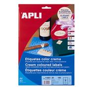 Apli 011801 Lot de 20 Etiquettes multi usage 97 x 67,7 mm Crème
