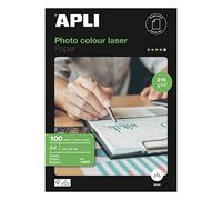 Apli 011833 Lot de 100 Papier laser Brillant Double face 210 x 297 mm 210 g
