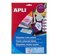 Apli 011847 Lot de 20 Etiquettes multi usage 210 x 297 mm Vert Pastel