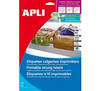 APLI Étiquettes à fil plastique imprimables 011945 – 200 étiquettes, 22 x 35 mm – Blanc
