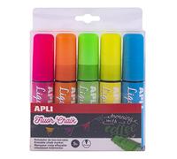 APLI Marqueur craie effaçable 013965 – Pointe plate – Coloris assortis