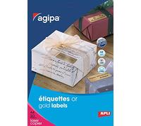 Apli 014886 960 Étiquettes Laser/Copieur, 45,7mm x 21,2mm, Or, Blanc, 45,7 mm x 21,2 mm
