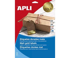 Apli 015025 Lot de 1300 Etiquettes laser/copieur 21,2 x 38,1 mm Or