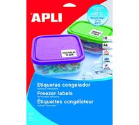 Apli 015072 Lot de 10 Etiquettes congélation carrés 210 x 297 mm Blanc
