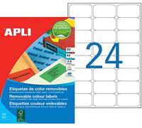 Apli 016687 Lot de 480 Etiquettes couleur enlevable 63,5 x 33,9 mm Rouge