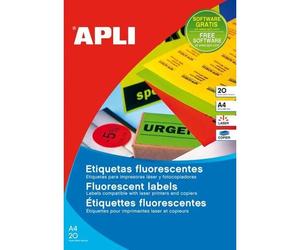 Apli 02875 - Etiquettes Fluorescentes Orange Fluo 99,1 X 67,7 Mm