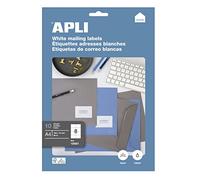APLI 10 feuilles d'étiquettes permanentes 105,0 x 74,0 mm 12921