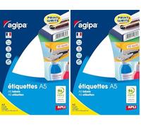 APLI 100313 - Etui 192 étiquettes multi-usage 70 x 37 mm - Coins droits - Couleur: Blanc (Lot de 2)