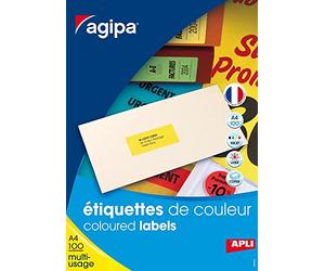 Apli 100763 Lot de 2400 Etiquettes DIN A4 multi usage 70 mm x 35 mm Rouge Fluo