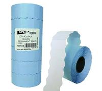 APLI Étiquettes 100915 – Lot 6 rouleaux de 1500 étiq. – Adhésif permanent sinusoïdal 26x12 mm Blanc