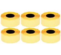 Apli 100924 Lot de 6 Rouleaux de 1000 Etiquettes permanent sinusoïdale 26 x 16 mm Orange Fluo