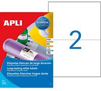 Apli 101167 Lot de 200 Etiquette polyester laser/copieur 210 x 148 mm Blanc