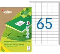 Apli 101185 Boîte de 6500 Etiquettes multi-usage recyclées A4 38 x 21,2 mm Blanc