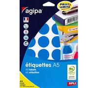 APLI Pastilles adhésives 101356 – Étui 240 multi-usage Bleu Ø 30 mm
