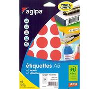 APLI Étui 101357 – 240 pastilles multi-usage rouge Ø 30 mm