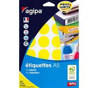 APLI Pastilles adhésives 101358 – multi-usage Ø 30 mm Jaune – étui de 240