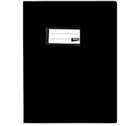 APLI Protège-cahier grain cuir PVC opaque 17 x 22 cm 19/100e noir - lot de 10