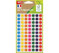 APLI 101781 - Pochette de 385 pastilles de couleurs assorties 100% recyclées Ø 8 mm