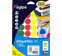 APLI Etui 101827 - 280 pastilles multi-usage couleurs assorties Ø 24 mm