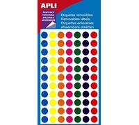APLI 101857 - Pochette 308 pastilles enlevables couleurs assorties Ø 8 mm