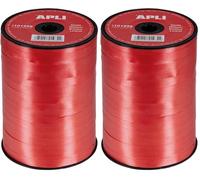 APLI 101932 - Bolduc lisse 7 mm x 400 m - couleur: rouge (Lot de 2)