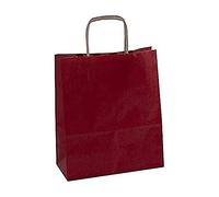 Apli 102068 50 Sacs Cabas en papier Kraft, 18cm x 8cm x 21cm, Rouge
