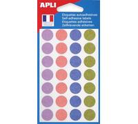 APLI Pochette de 140 pastilles assorties couleurs pastels Ø 15 mm