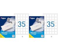 Apli 102168 Boîte de 3500 Etiquettes multi-usage A4 35 x 35 mm (Lot de 2)