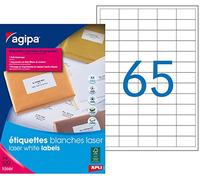 APLI Étiquettes 102179 – Lot de 6500 – DIN A4 laser/copieur 38 x 21,2 mm – Blanc