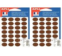 Apli 102222 - Pochette de 168 pastilles coloris marron Ø 15 mm (Lot de 2)