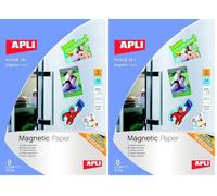 APLI 10245-8 Feuilles de Papier Aimanté format A4 - Compatible avec les imprimantes Ink Jet (Lot de 2)
