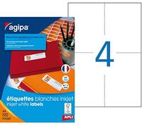 Apli 102502 400 Etiquettes Inkjet avec Coins Arrondis, 105mm x 148,5mm, Blanc