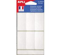APLI 102545 - Pochette de 18 étiquettes blanches solubles 25x50 mm