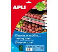 Apli 10387 - Etiquettes Bristol Pour Étagères Microperforées 67 X 25,40 Mm 200gr/M2