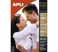 APLI 10970 - Pochette de papier photo Photobright longue durée - Format : A4-300g - 20 Feuilles
